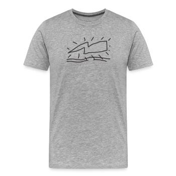Ligne de lames abstraite - T-shirt bio Premium Homme - gris chiné - Devant - Damien (186cm)