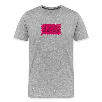 Farbexplosion Rosa Linien - Männer Premium Bio T-Shirt - Grau meliert - Vorne - Damien (186cm)