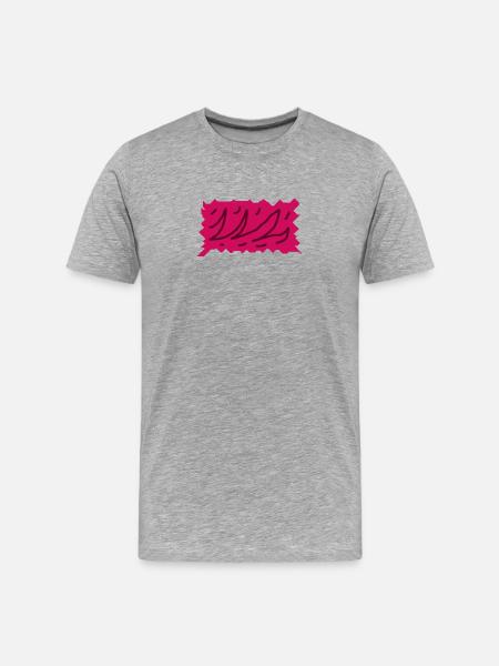 Farbexplosion Rosa Linien - Männer Premium Bio T-Shirt - Grau meliert