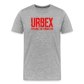 Urbex explore l’oubli - T-shirt bio Premium Homme - gris chiné - Devant - Damien (186cm)