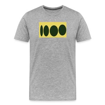 Série ovale abstraite Yellow Canvas - T-shirt bio Premium Homme - gris chiné - Devant - Damien (186cm)