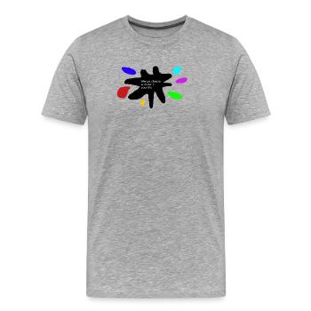 Couleurs de vie : Éclaboussures de peinture - T-shirt bio Premium Homme - gris chiné - Devant - Damien (186cm)