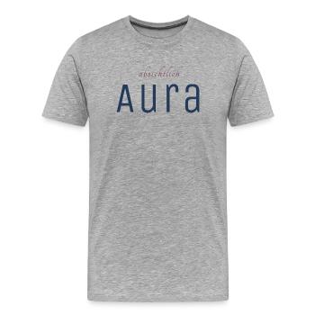 Absichtlich Aura Typo-Print - Männer Premium Bio T-Shirt - Grau meliert - Vorne - Damien (186cm)