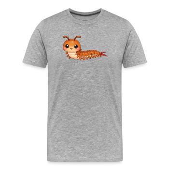 Mille-pattes - T-shirt bio Premium Homme - gris chiné - Devant - Damien (186cm)