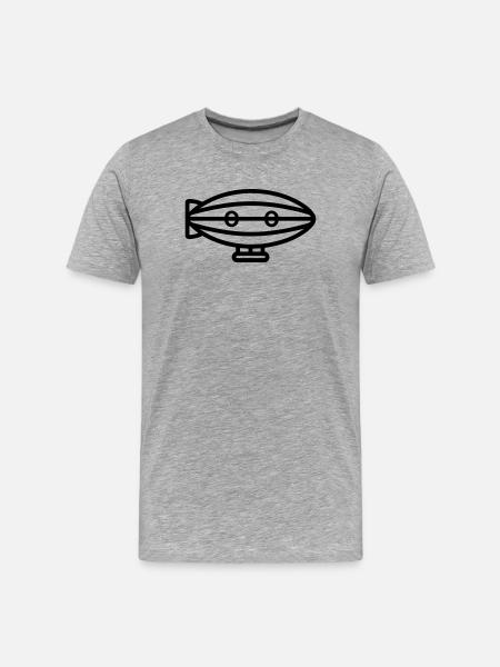 Luftschiff - Männer Premium Bio T-Shirt - Grau meliert