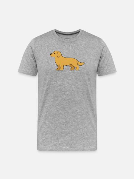 Labrador Hund Silhouette - Männer Premium Bio T-Shirt - Grau meliert