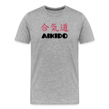 Aikido - T-shirt bio Premium Homme - gris chiné - Devant - Damien (186cm)