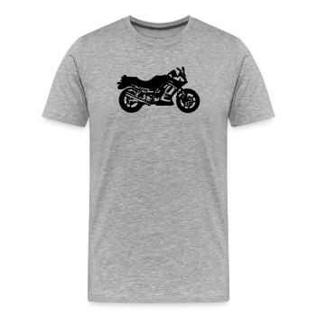 Motorrad , Ninja , Japan , Rennmaschine , (25) - Männer Premium Bio T-Shirt - Grau meliert - Vorne - Damien (186cm)