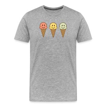 Eis - Männer Premium Bio T-Shirt - Grau meliert - Vorne - Damien (186cm)
