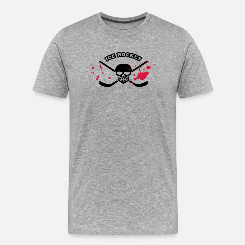 eishockey - Männer Premium Bio T-Shirt - Grau meliert