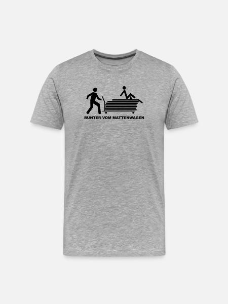 Mattenwagen - Männer Premium Bio T-Shirt - Grau meliert