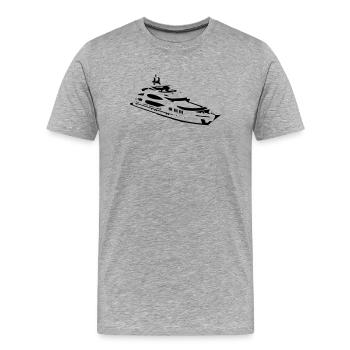 Yacht - Männer Premium Bio T-Shirt - Grau meliert - Vorne - Damien (186cm)