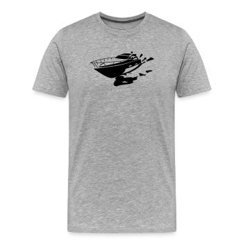 Motorboot - Männer Premium Bio T-Shirt - Grau meliert - Vorne - Damien (186cm)