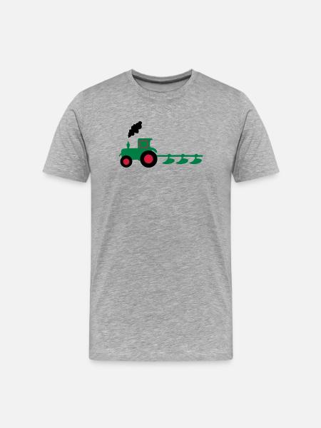 tractor plow - Men's Premium Organic T-Shirt - heather grey