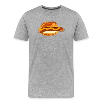 bratwurst speise essen koch - Männer Premium Bio T-Shirt - Grau meliert - Vorne - Damien (186cm)