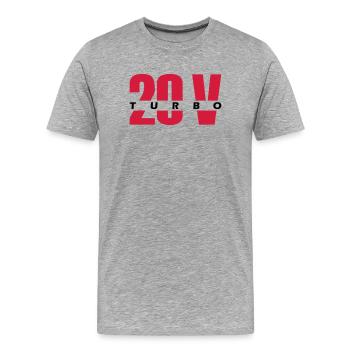 20V turbo - T-shirt bio Premium Homme - gris chiné - Devant - Damien (186cm)
