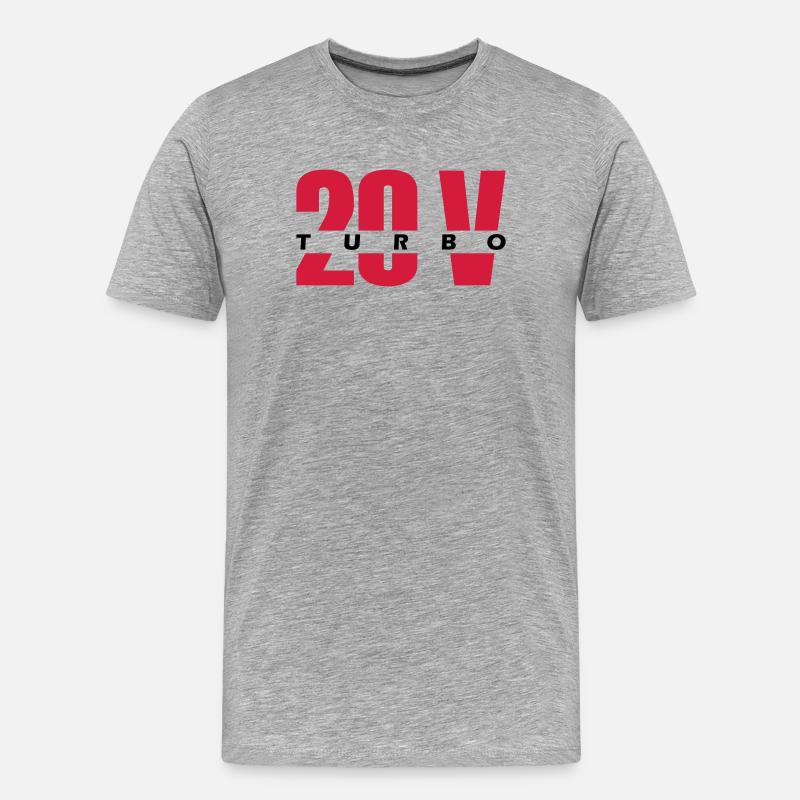 20V Turbo - Männer Premium Bio T-Shirt - Grau meliert
