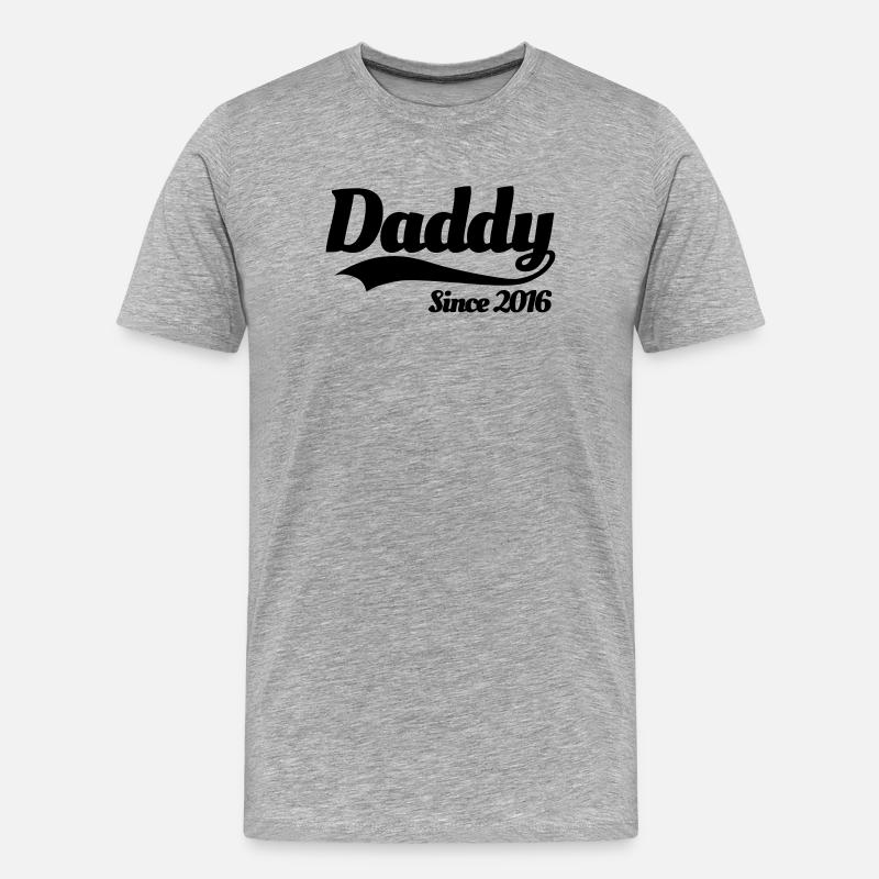 Daddy since 2016 - Männer Premium Bio T-Shirt - Grau meliert
