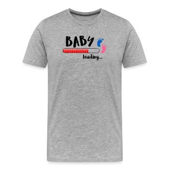 Pieds de chargement de bébé - T-shirt bio Premium Homme - gris chiné - Devant - Damien (186cm)