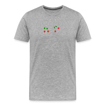 cherries - Men's Premium Organic T-Shirt - heather grey - Front - Damien (186cm)