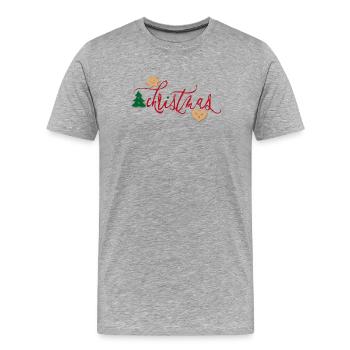 Pain d'épices de Noël - T-shirt bio Premium Homme - gris chiné - Devant - Damien (186cm)