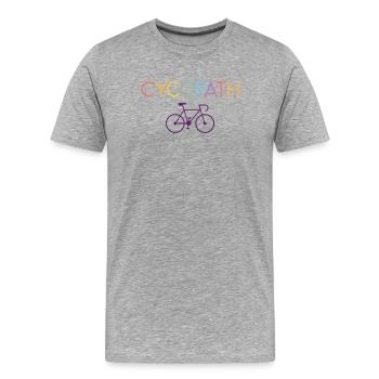 Gifts for Cyclists – Cycopath - Men's Premium Organic T-Shirt - heather grey - Front - Damien (186cm)
