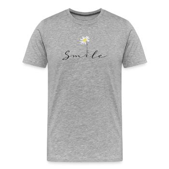 Smile happiness flower Marguerite original - Men's Premium Organic T-Shirt - heather grey - Front - Damien (186cm)