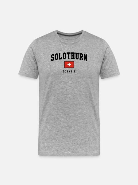 Solothurn Switzerland Flag Design - Men's Premium Organic T-Shirt - heather grey