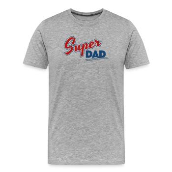 Super Dad Design - Männer Premium Bio T-Shirt - Grau meliert - Vorne - Damien (186cm)