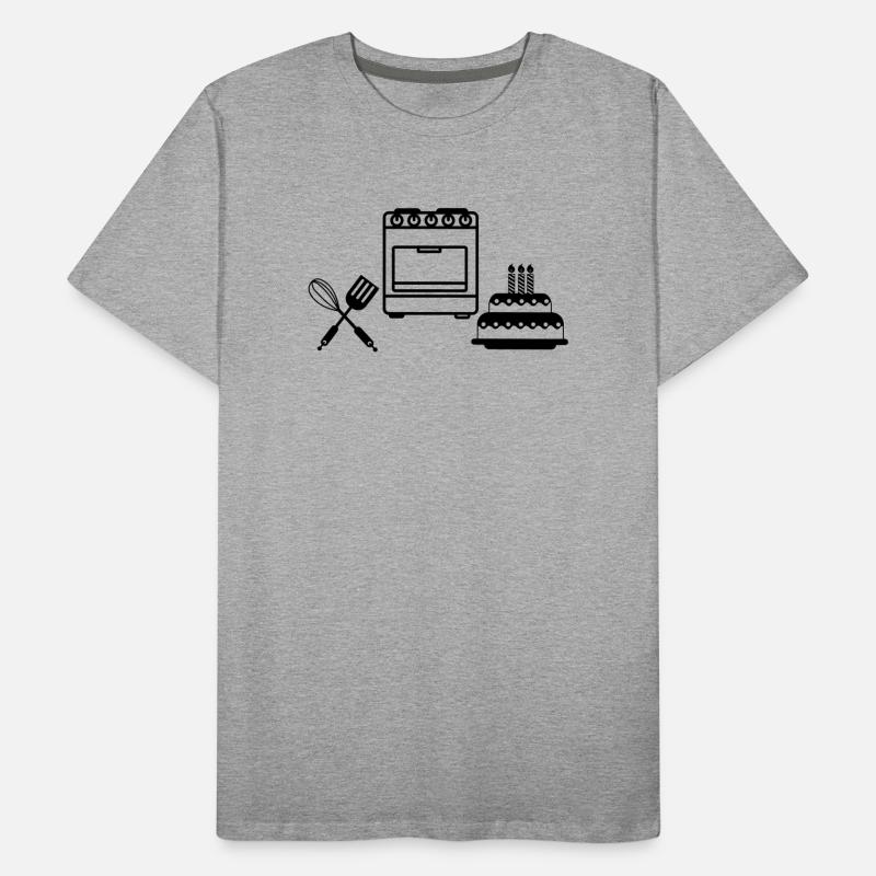 Backe einen Kuchen Männer Premium Bio T-Shirt
