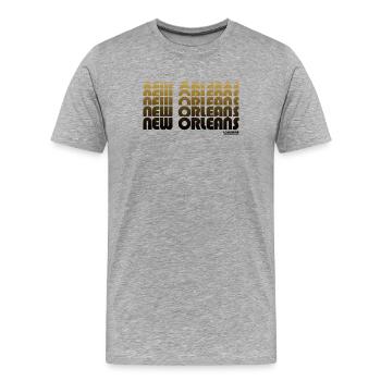 Goldenes Art Deco New Orleans Muster - Männer Premium Bio T-Shirt - Grau meliert - Vorne - Damien (186cm)
