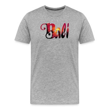BALI - Männer Premium Bio T-Shirt - Grau meliert - Vorne - Damien (186cm)