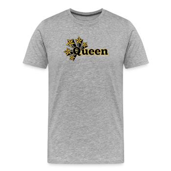 Königin mit Sternen - Männer Premium Bio T-Shirt - Grau meliert - Vorne - Damien (186cm)
