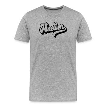 Nineteen 19th Birthday Boys Girls 19 Years Old - Men's Premium Organic T-Shirt - heather grey - Front - Damien (186cm)