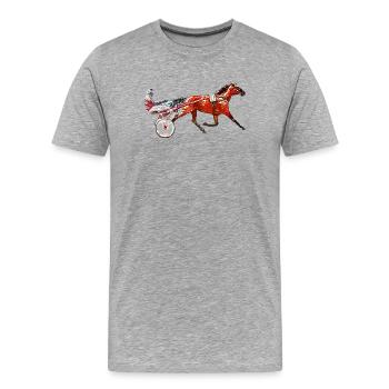 Trotter Trotting Race Design - Men's Premium Organic T-Shirt - heather grey - Front - Damien (186cm)