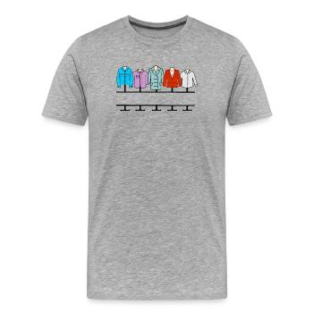 Clothing store men's standard mannequin - Men's Premium Organic T-Shirt - heather grey - Front - Damien (186cm)