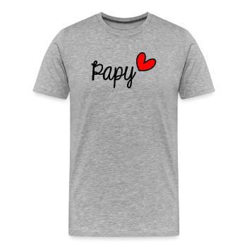 GRANDPA. FATHER'S DAY. HAPPY GRANDPA'S DAY. I LOVE YOU. - Men's Premium Organic T-Shirt - heather grey - Front - Damien (186cm)