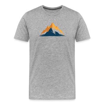 Gebirge - Männer Premium Bio T-Shirt - Grau meliert - Vorne - Damien (186cm)