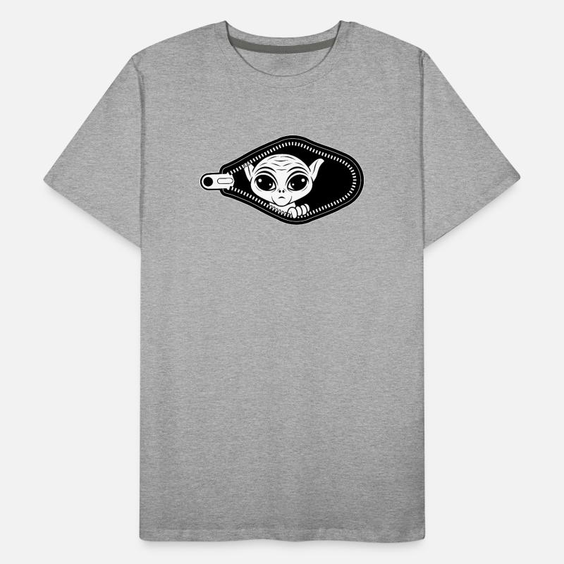 Alien jette un coup d’œil par la fermeture éclair T-shirt bio Premium Homme