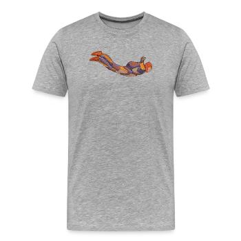 Parachutisme - T-shirt bio Premium Homme - gris chiné - Devant - Damien (186cm)