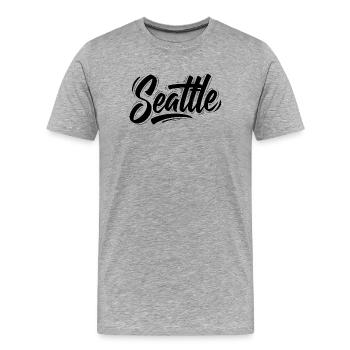 Seattle - Men's Premium Organic T-Shirt - heather grey - Front - Damien (186cm)
