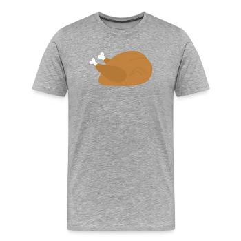 Festive Roast Turkey Illustration - Men's Premium Organic T-Shirt - heather grey - Front - Damien (186cm)
