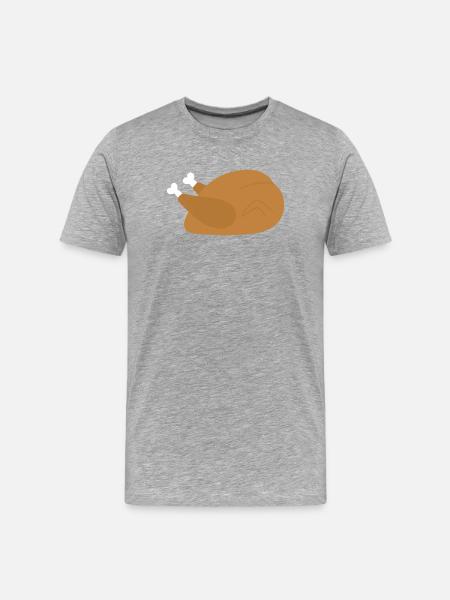 Festive Roast Turkey Illustration - Men's Premium Organic T-Shirt - heather grey