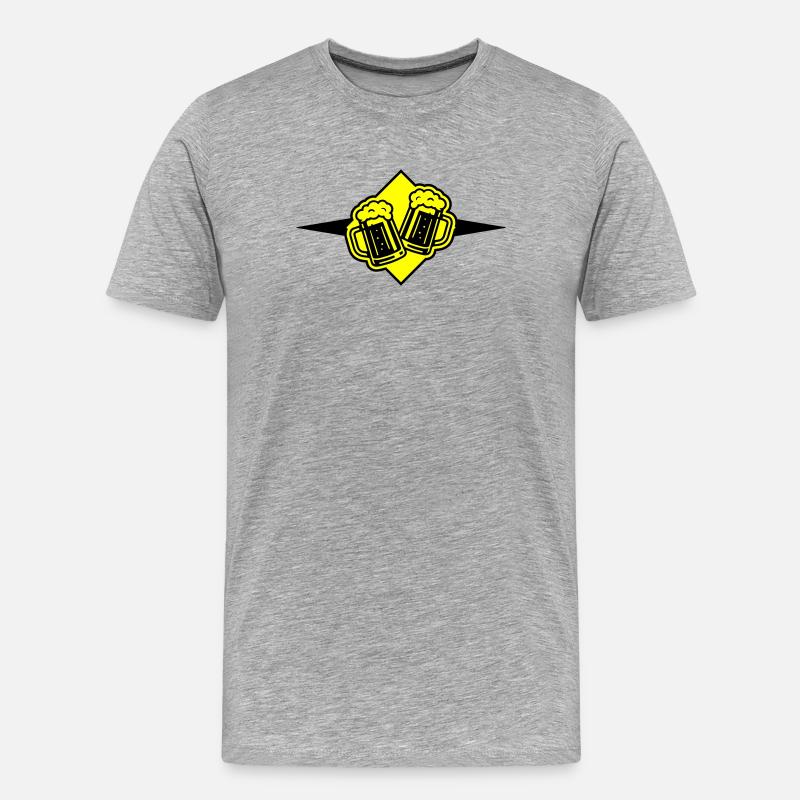 Bierkrug Bier Symbol - Männer Premium Bio T-Shirt - Grau meliert