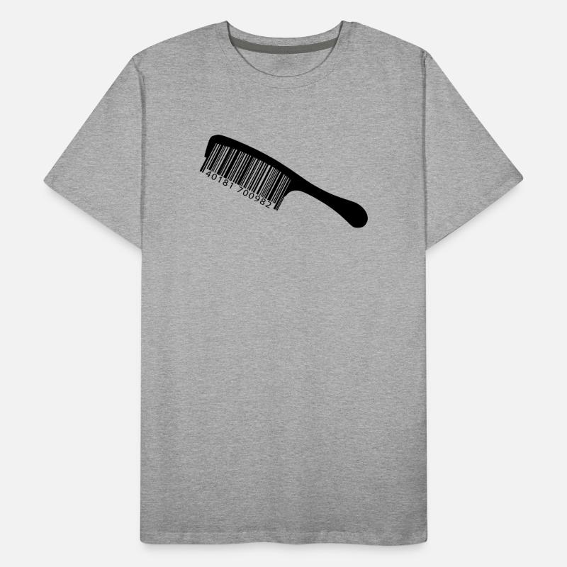 Illustration peigne avec code-barre T-shirt bio Premium Homme