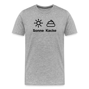 Sonne Kacke - Männer Premium Bio T-Shirt - Grau meliert - Vorne - Damien (186cm)