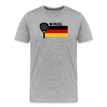 Raquette de padel | Drapeau allemand - T-shirt bio Premium Homme - gris chiné - Devant - Damien (186cm)