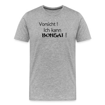 Bonsai - Men's Premium Organic T-Shirt - heather grey - Front - Damien (186cm)