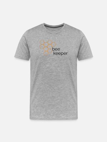 Beekeeper Design with Honeycomb - Men's Premium Organic T-Shirt - heather grey