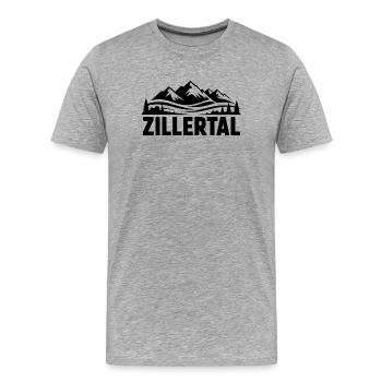 Zillertal - Souvenir Design - Männer Premium Bio T-Shirt - Grau meliert - Vorne - Damien (186cm)